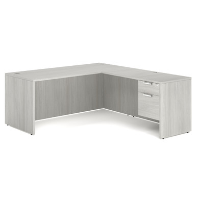 OS Laminate Single 3/4 Pedestal L-Desk - 71'' x 30'' - Espresso – view 10