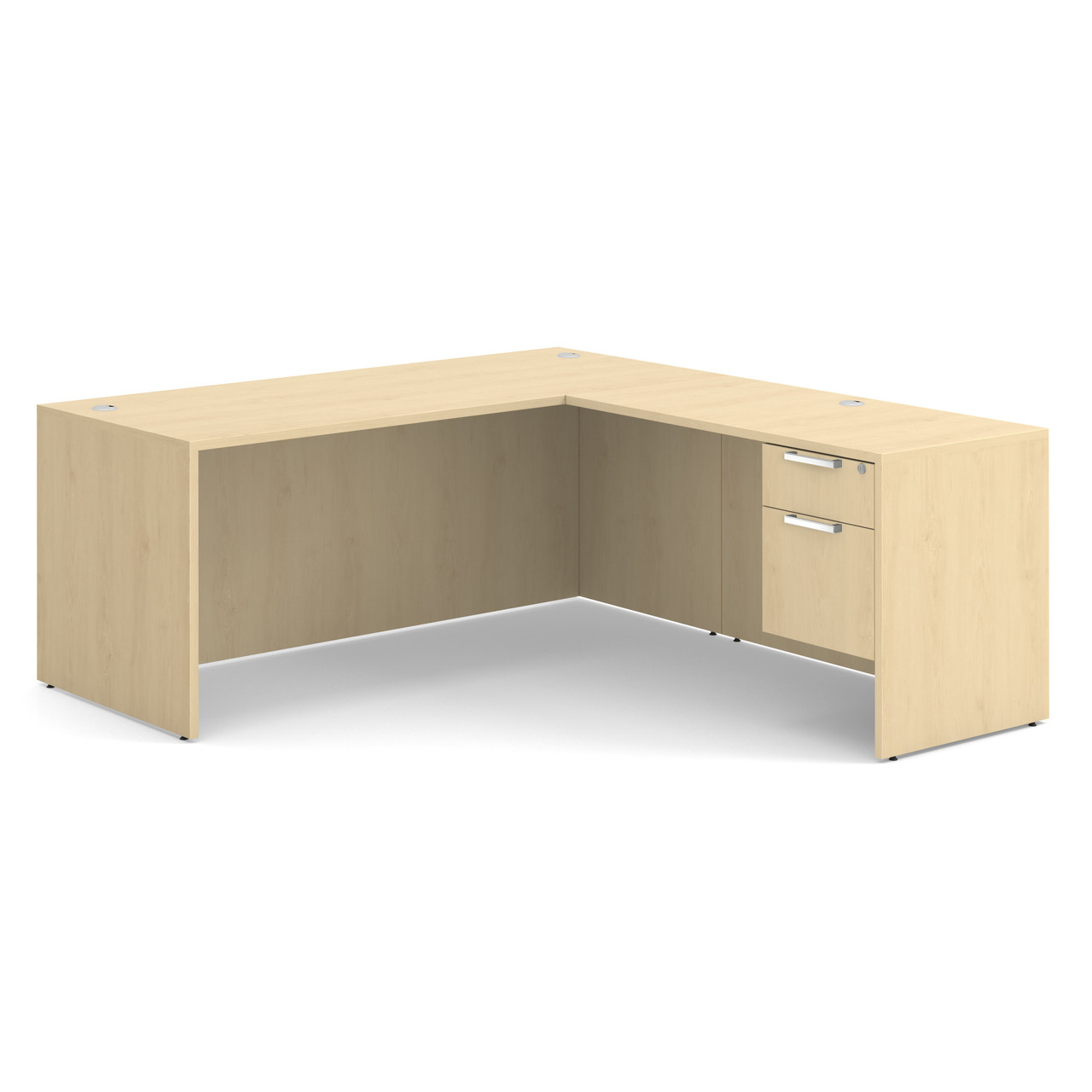 OfficeSource | OS Laminate Collection | Single 3/4 Pedestal ''L'' Desk - 71'' x 30''