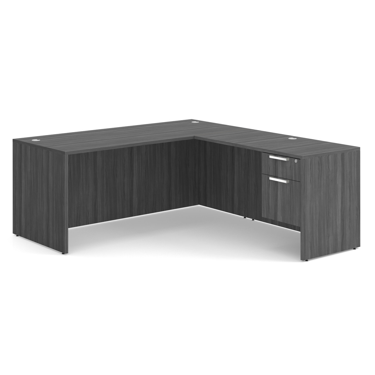 OfficeSource | OS Laminate Collection | Single 3/4 Pedestal ''L'' Desk - 71'' x 30''