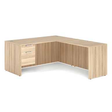 OS Laminate Single 3/4 Pedestal L-Desk - 71'' x 36'' - Modern Walnut – view 10