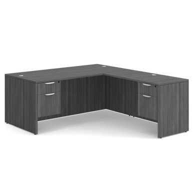 OfficeSource OS Laminate Collection Double 3/4 Pedestal ''L'' Desk - 71'' x 36''