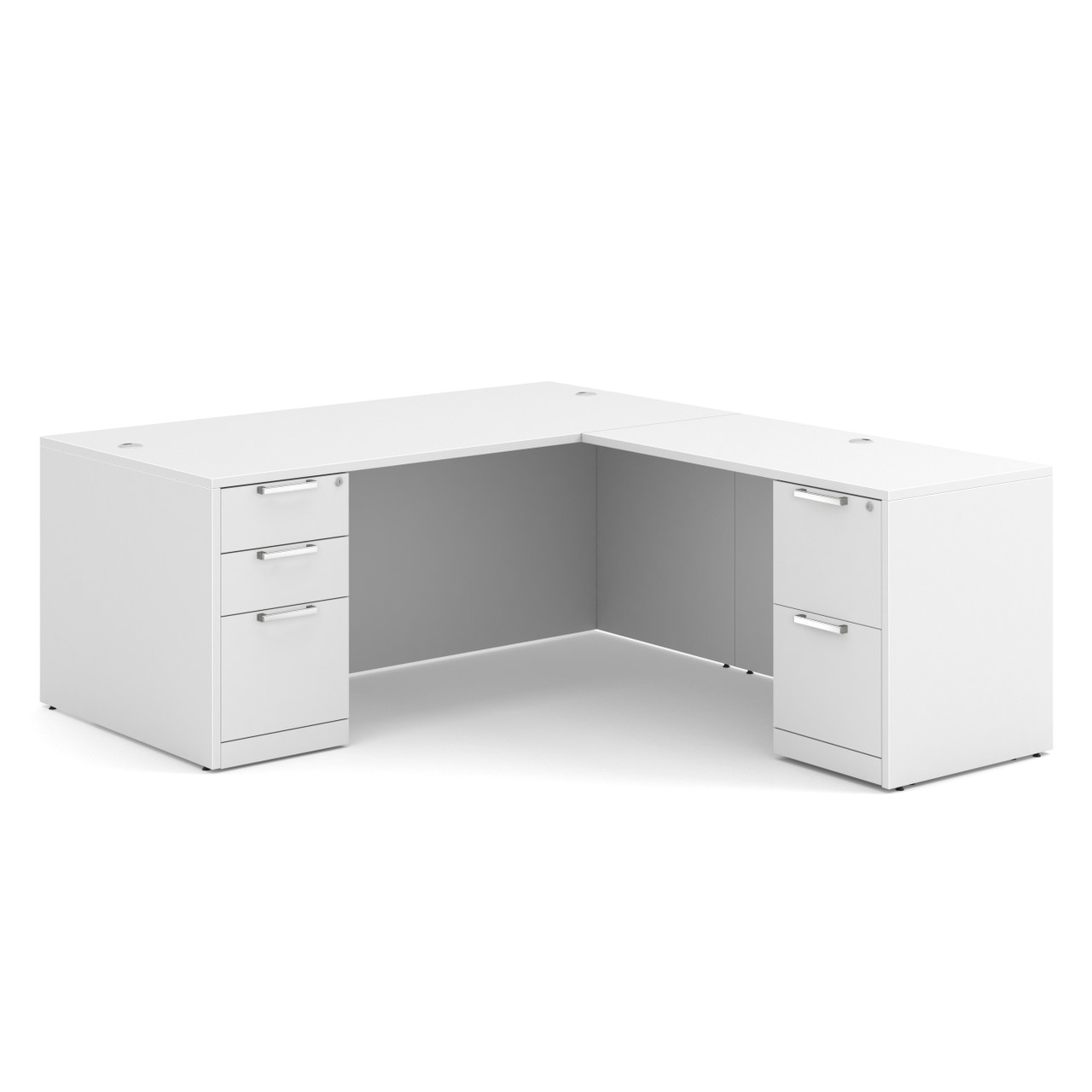 OfficeSource | OS Laminate | Double Full Pedestal ''L'' Desk - 71'' x 36''