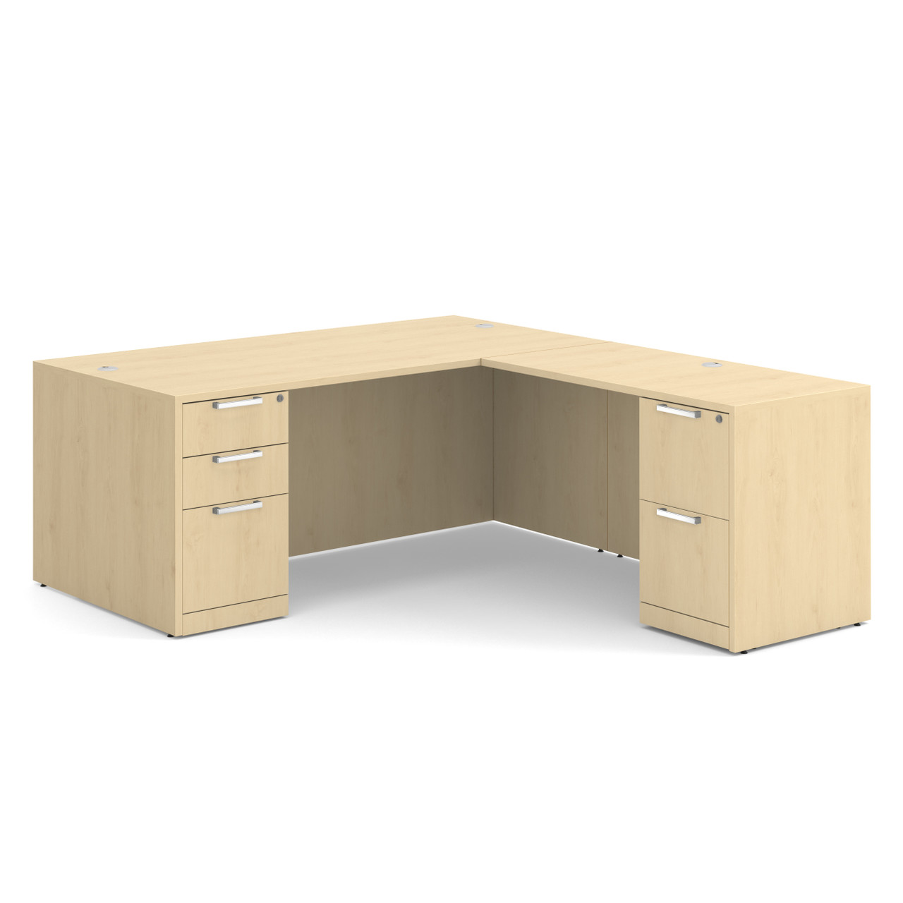 OfficeSource | OS Laminate | Double Full Pedestal ''L'' Desk - 71'' x 36''