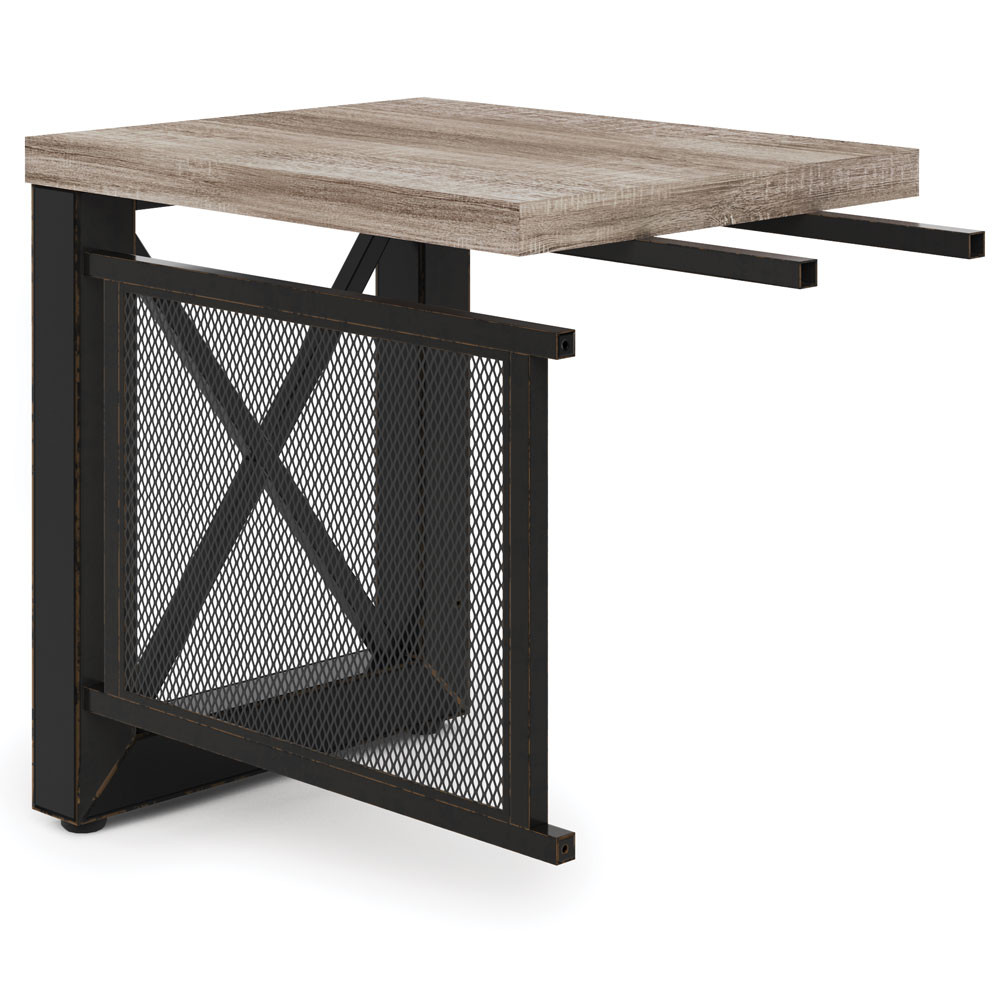 OfficeSource | Riveted | 29.5"W Industrial Return with Metal X Base