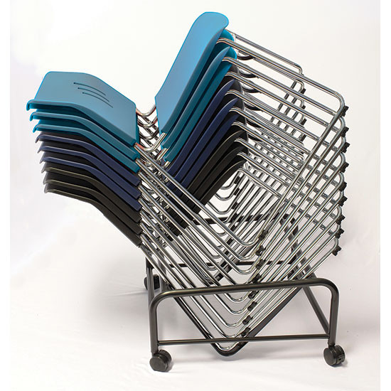 OfficeSource Stacked Seating Black Chair Dolly