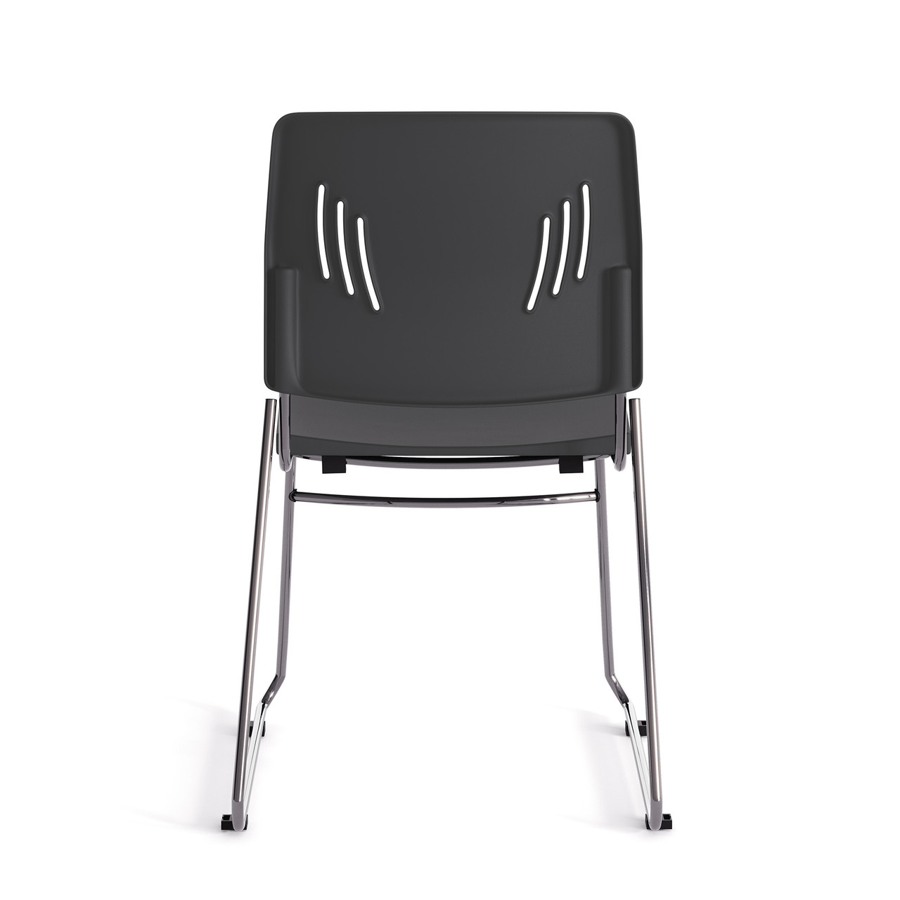 OfficeSource Stacked Seating Armless Stackable Side Chair with Chrome Frame