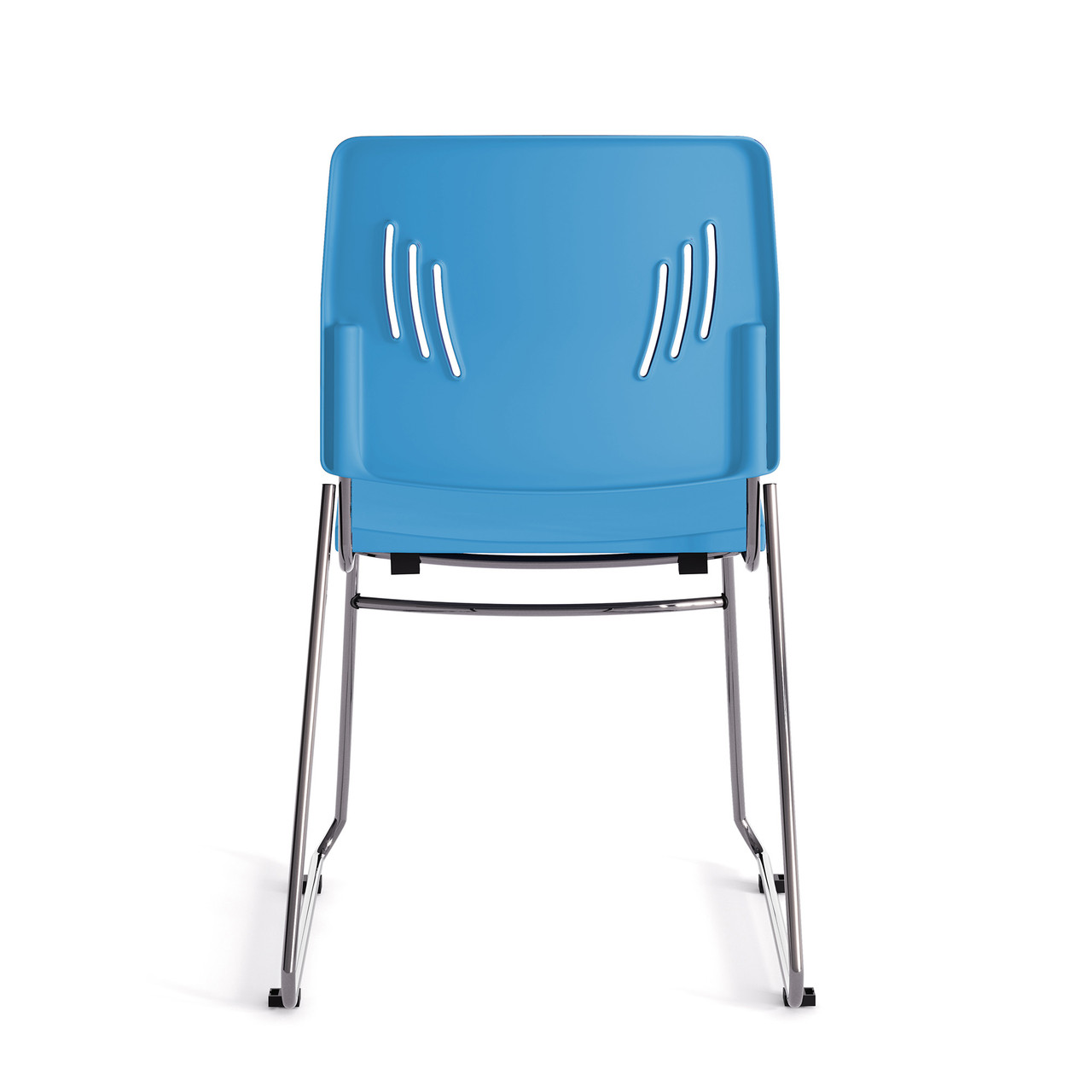 OfficeSource Stacked Seating Armless Stackable Side Chair with Chrome Frame
