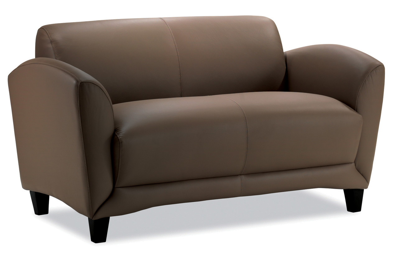 OfficeSource | Manhattan | Loveseat with Black Wood Legs