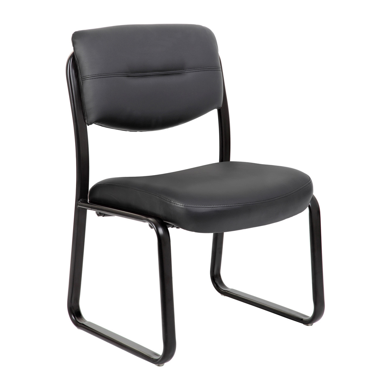 OfficeSource | Merit | Armless Sled Base Guest Chair with Black Frame