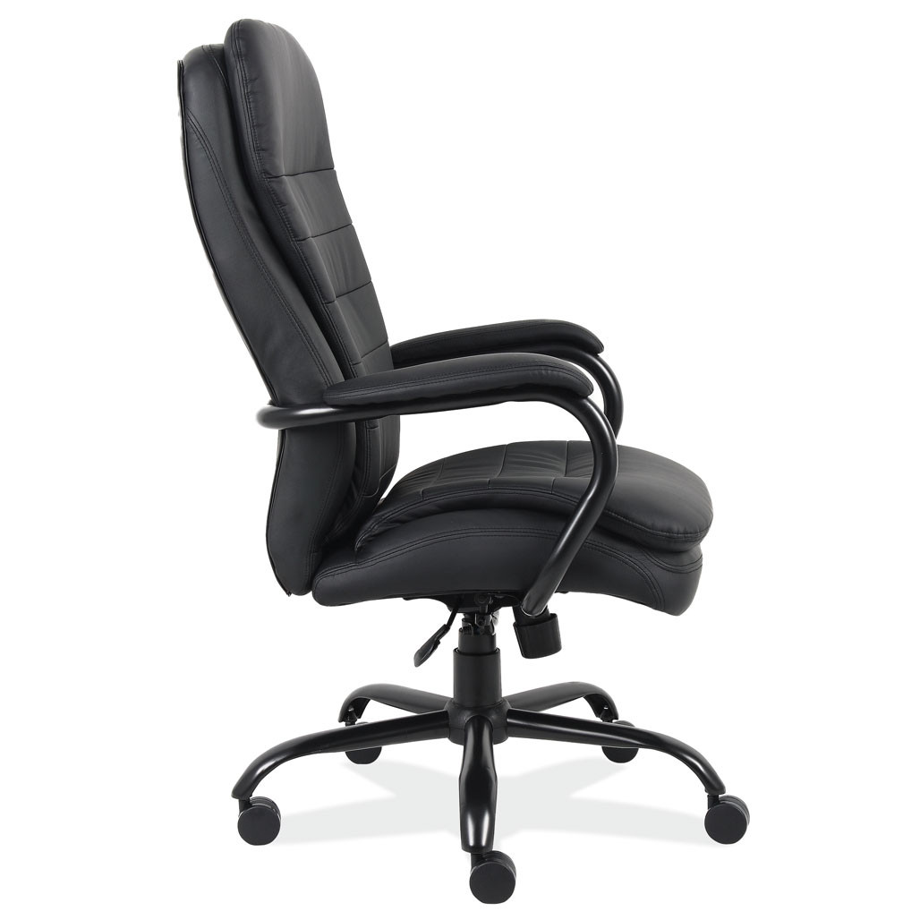 OfficeSource | Big & Tall | Big and Tall Executive High Back with Black Frame