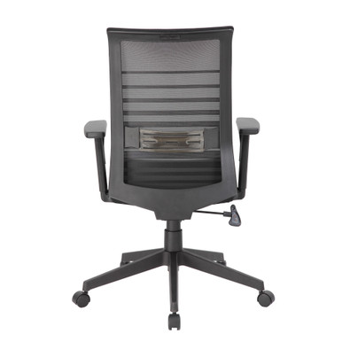 OfficeSource | Interchangeable | Mesh High Back Task Chair with Black Base - Black Mesh Back with Black Fabric Seat - Black – view 11