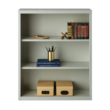 OfficeSource Steel Bookcase Collection 3 Shelf Metal Bookcase, 42'' High - Black – view 10