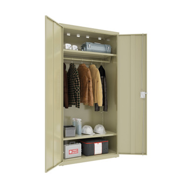 OfficeSource Steel Storage Cabinet Collection Full Wardrobe - Putty – view 13