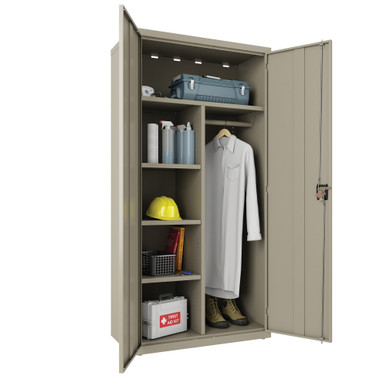 OfficeSource Steel Storage Cabinet Collection Janitor Closet - Black – view 13