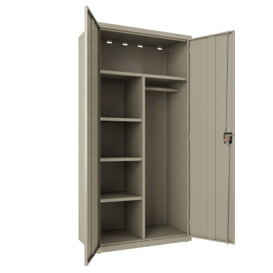 OfficeSource Steel Storage Cabinet Collection Combo Wardrobe - Black – view 10