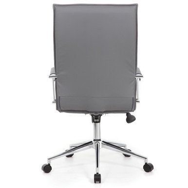OfficeSource | Ridge | Executive High Back, Ribbed Back  Task Chair w/Chrome Base - Black LeatherSoft Vinyl – view 14