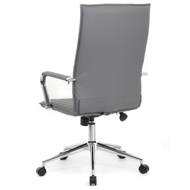 OfficeSource | Ridge | Executive High Back, Ribbed Back  Task Chair w/Chrome Base - Black LeatherSoft Vinyl – view 15