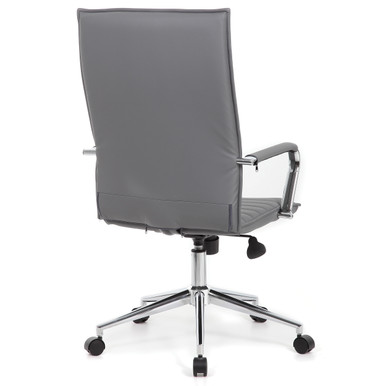 OfficeSource | Ridge | Executive High Back, Ribbed Back  Task Chair w/Chrome Base - Black LeatherSoft Vinyl – view 13