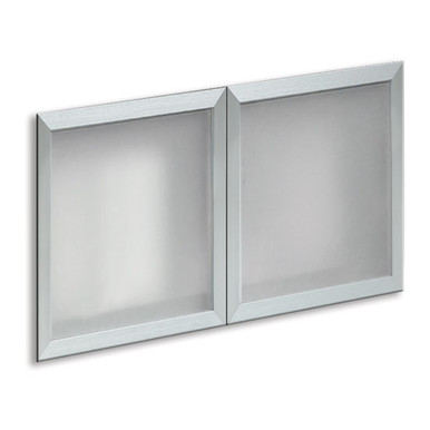OfficeSource | OS Laminate | Optional Silver Glass Hutch Doors - For PL140OH Open Hutch