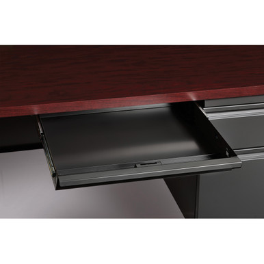 OfficeSource | Raleigh | 48''W Single Right Pedestal Desk - Oak - Putty – view 12