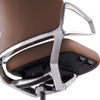 OfficeSource | Veneto | Executive High Back Chair with Polished Aluminum Frame - Gray Microfiber Leather - Chrome – view 19