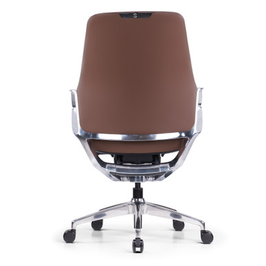 OfficeSource | Veneto | Executive Mid-Back Chair with Polished Aluminum Frame - Gray Microfiber Leather - Chrome – view 5
