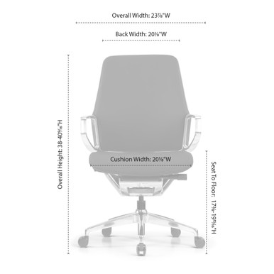 OfficeSource | Veneto | Executive Mid-Back Chair with Polished Aluminum Frame - Gray Microfiber Leather - Chrome – view 11