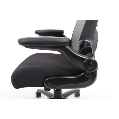 OfficeSource | Ryde | Big & Tall High Back Mesh Task Chair with Flip Arm - Gray Mesh w/ Black Seat – view 10