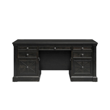 OfficeSource | Stockton | 66''W Executive Desk - Dark Chocolate