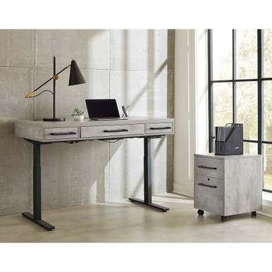 OfficeSource | Artisan | Sit Stand Desk - Top Only - Cement – view 4