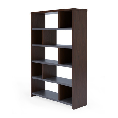 OfficeSource | Lucca | 5 Shelf Bookcase - Cypress / Pearl – view 2