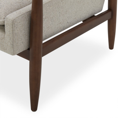 OfficeSource Mira Wood Arm Upholstered Lounge Chair - Pebble – view 12