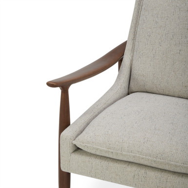 OfficeSource Mira Wood Arm Upholstered Lounge Chair - Pebble – view 10