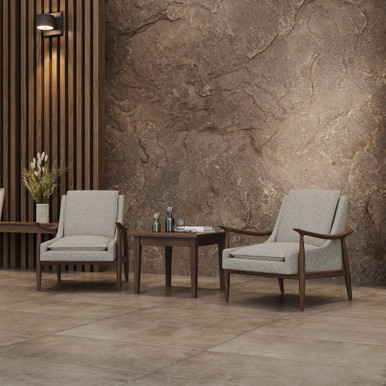 OfficeSource Mira Wood Arm Upholstered Lounge Chair - Pebble – view 18
