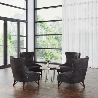 OfficeSource | Remington | Wingback Upholstered Lounge Chair - Charcoal – view 20