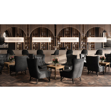 OfficeSource | Remington | Wingback Upholstered Lounge Chair - Charcoal – view 17
