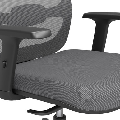 Orion Mesh Back Managers Chair with Seat Slider - Pewter w/White Frame – view 11