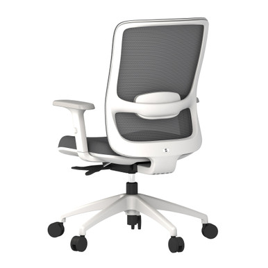 Orion Mesh Back Managers Chair with Seat Slider - Pewter w/White Frame – view 10