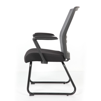 OfficeSource | Interchangeable | Black Mesh Back Guest Chair with Sled Base - Black – view 14