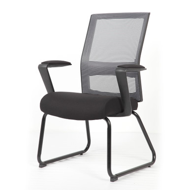 OfficeSource | Interchangeable | Black Mesh Back Guest Chair with Sled Base - Black – view 15