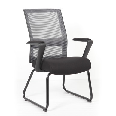 OfficeSource | Interchangeable | Black Mesh Back Guest Chair with Sled Base - Black – view 10