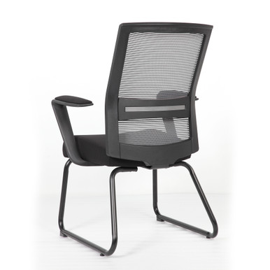 OfficeSource | Interchangeable | Black Mesh Back Guest Chair with Sled Base - Black – view 17