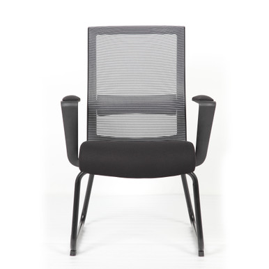 OfficeSource | Interchangeable | Black Mesh Back Guest Chair with Sled Base - Black – view 16