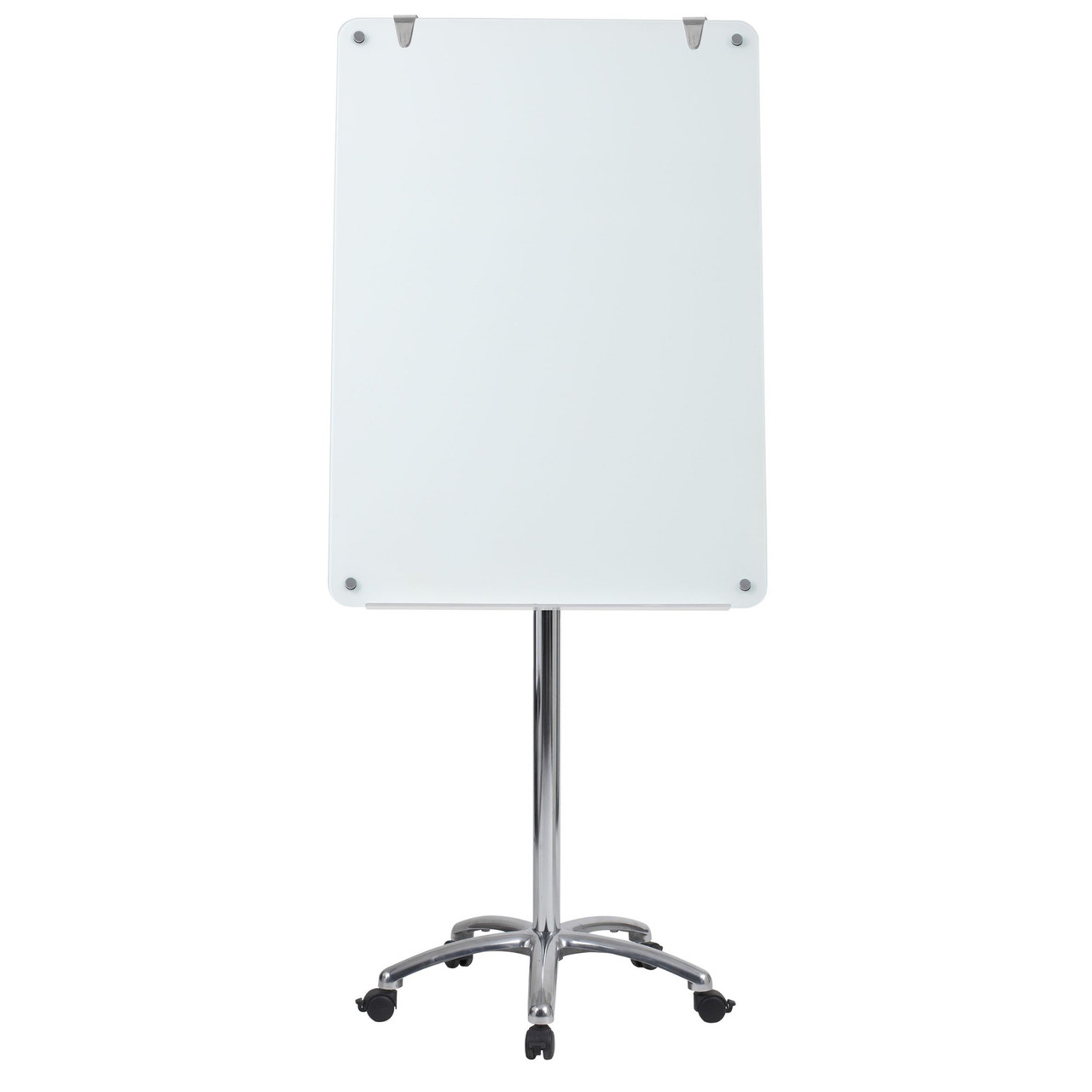 OfficeSource  |Vizual | Magnetic Glass Mobile Easel with Chrome Frame