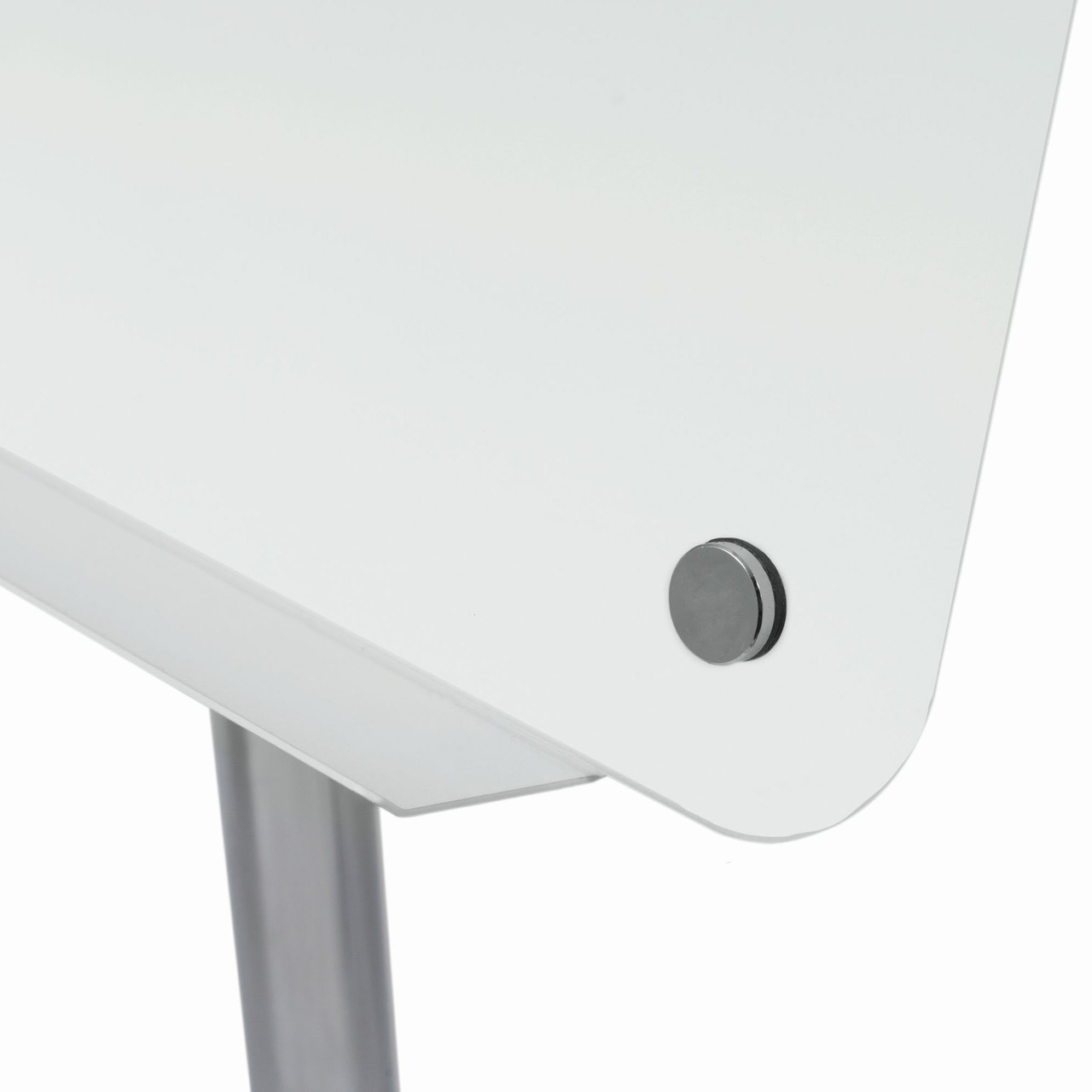 OfficeSource  |Vizual | Magnetic Glass Mobile Easel with Chrome Frame