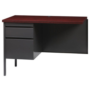 OfficeSource | Raleigh | 42''W Single Pedestal Steel Return - Mahogany - Charcoal – view 9