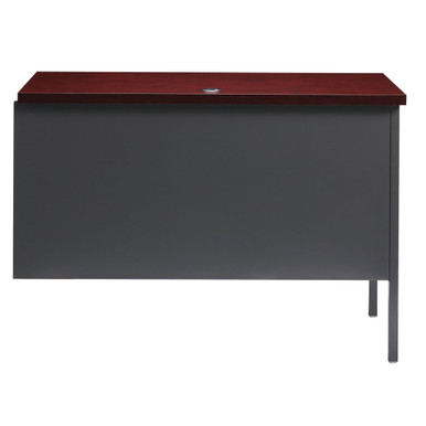 OfficeSource | Raleigh | 42''W Single Pedestal Steel Return - Mahogany - Charcoal – view 10