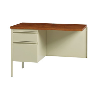 OfficeSource | Raleigh | 42''W Single Pedestal Steel Return - Mahogany - Charcoal – view 12