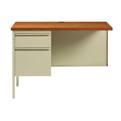 OfficeSource | Raleigh | 42''W Single Pedestal Steel Return - Mahogany - Charcoal – view 13