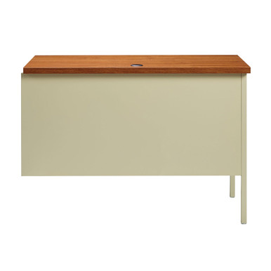 OfficeSource | Raleigh | 42''W Single Pedestal Steel Return - Mahogany - Charcoal – view 14